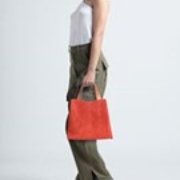 NWT Orciani Suede Tote Orange - Picture 10 of 11